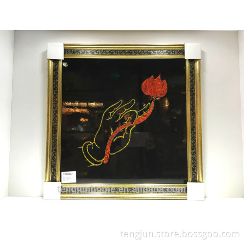 CANOSA shell Wall Picture with wood frame